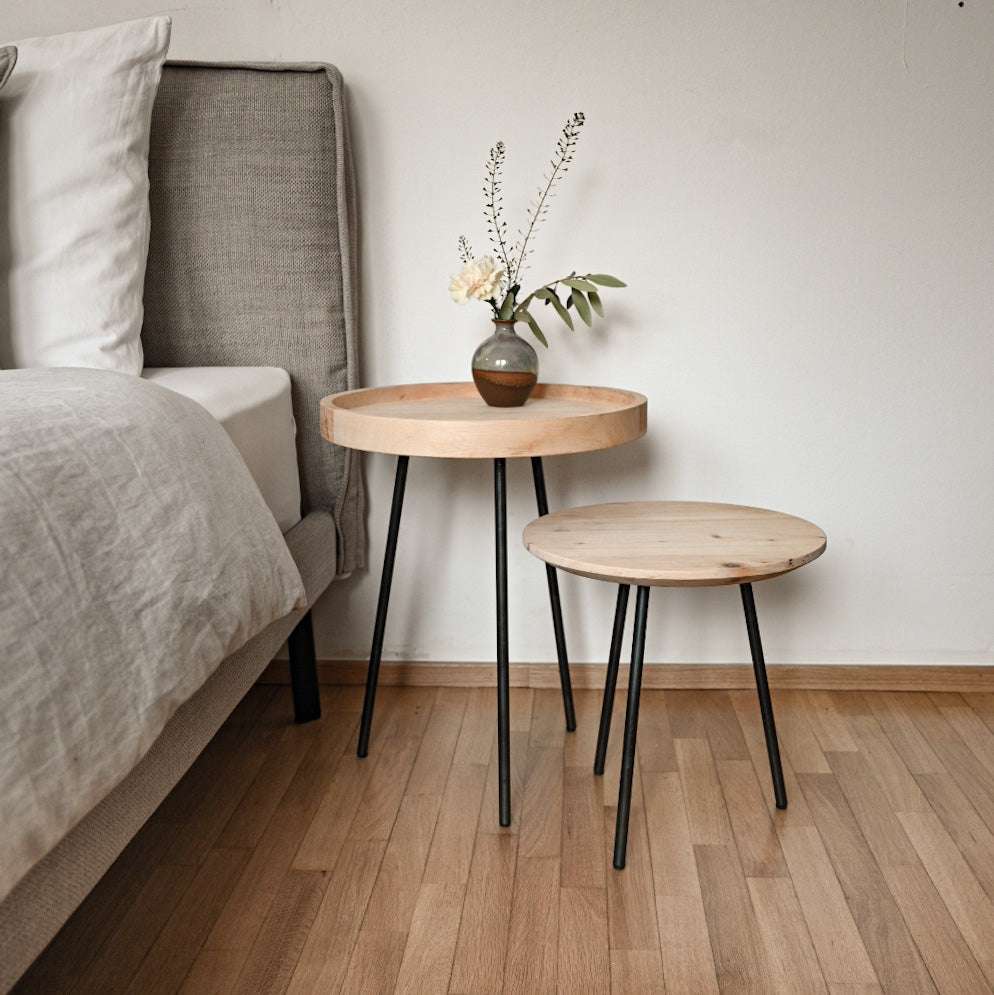 Beistelltisch HAID aus südtiroler Zirbenholz (schwarz)